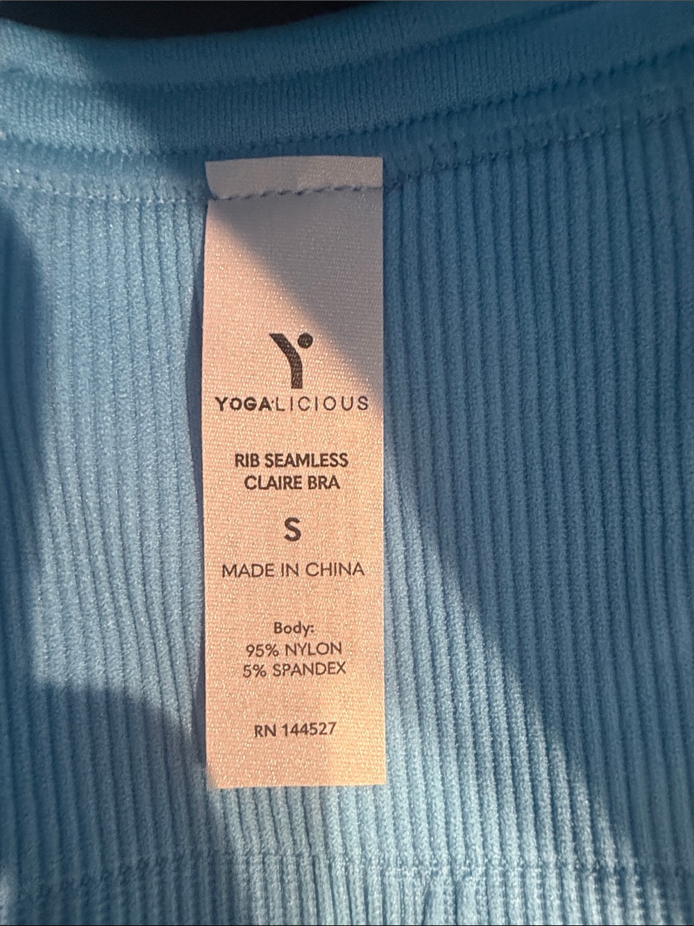 NWT Yogalicious Bonnie Blue Rib Seamless Claire Bra & Lightstreme Lyra Short, S - Picture 7 of 9